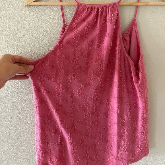 Anthropologie Pink Textured Spaghetti Strap Button Tank Size Small - Picture 7 of 9